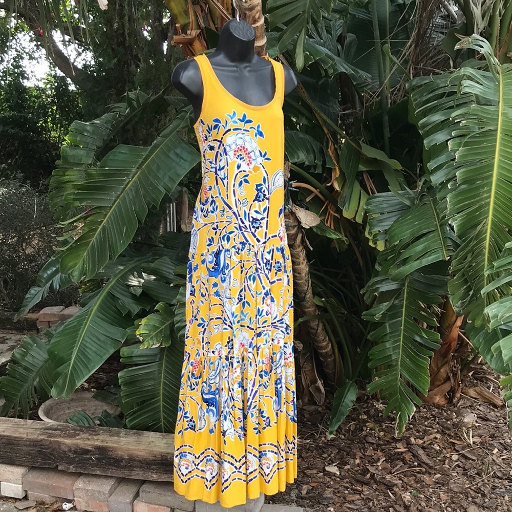 Maeve Sunny batik maxi dress